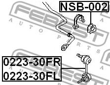 FEBEST - 0223-30FR - Тяга стабілізатора прав. Nissan X-Trail T30 6/01-