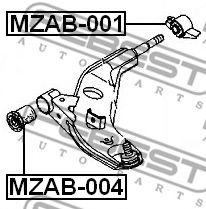 FEBEST - MZAB-004 - С/блок перед. важеля перед. Kia Clarus, Credos 96-00