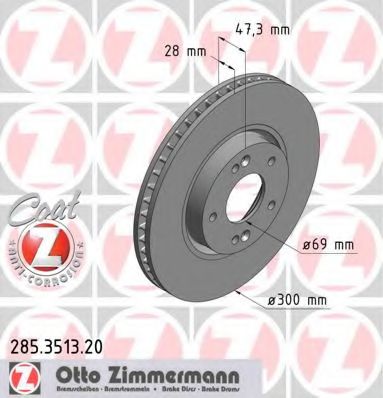 ZIMMERMANN - 285.3513.20 - Гальмiвнi диски