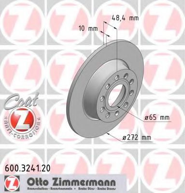 Диск гальмівний зад. (271.8x48,3) Audi A3 09-/Seat Leon 05-