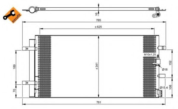 NRF - 350046 - Радіатор кондиціонера AUDI A4 AUDI A5,AUDI Q5 04/07- /MAN+AUT/