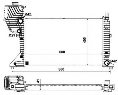 NRF - 55348A - Радіатор основний MB Sprinter 2.2-2.7CDI 00-06 (Economy Class)