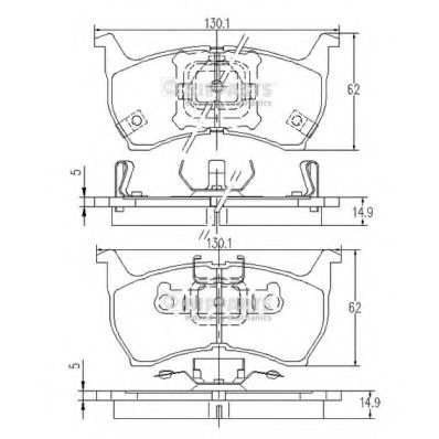 Колодки гальмівні Mazda 626 1.8-2.2/2.0D 85-87 перед.