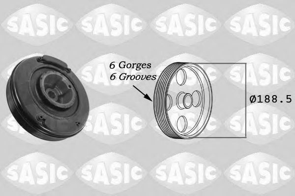 SASIC - 9001807 - Ремінний шків, колінчастий вал VW T4 2.5TDI (вир-во Sasic)