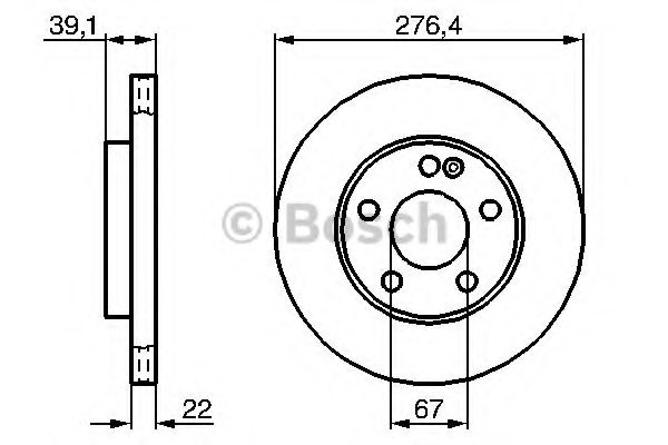 BOSCH - 0 986 479 186 - Диск гальмівний перед. Mercedes A (W169), B Sports Tourer (W245) 1.5-Electric 09.04-06.12