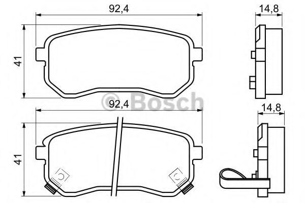 BOSCH - 0 986 494 145 - Гальмівні колодки дискові HYUNDAI i10, Kia Picanto Rear