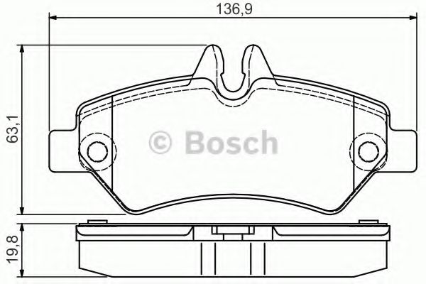 Гальмiвнi колодки дискові зад. DB Sprinter 3-t 04.06- (Bosch)