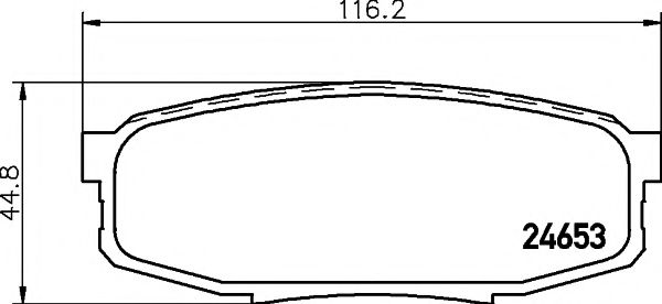 HELLA PAGID - 8DB 355 013-771 - Гальмівні колодки дискові зад. Toyota Land Cruiser 4.5 D-4D/4.7 VVTi 01 07-