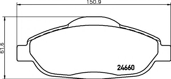 Гальмівні колодки дискові перед. Peugeot 308 1.2-2.0D 09.07-08.16