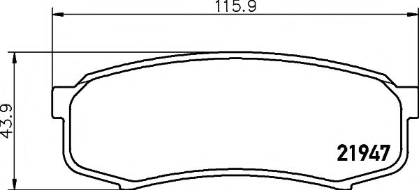 HELLA PAGID - 8DB 355 016-831 - Гальмiвнi колодки дискові зад. Toyota Land Cruiser 3.0 03-