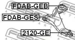 FEBEST - FDAB-GES - САЙЛЕНБЛОК ПЕРЕДНИЙ ПЕРЕДНЕГО РЫЧАГА FORD MONDEO GE 2000-2007