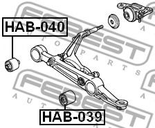 FEBEST - HAB-040 - С/блок перед. важеля перед. Honda Civic 91-01