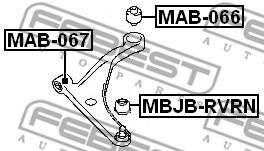 FEBEST - MAB-066 - Сайлентблок важіля перед. Mitsubishi Space Wagon 2.0-2.4 98-