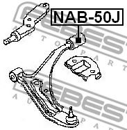 FEBEST - NAB-50J - С/блок задній важеля перед. Nissan 100 NX, Almera I, Primera, Sunny II, Sunny III 1.4-2.0D 06.86-07.00