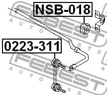 FEBEST - NSB-018 - Ø 17.5mm Втулка стабілізатора зад. Nissan X-trail 01-