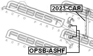 FEBEST - OPSB-ASHF - Ø18//20mm Втулка переднього стабілізатора (поліуретан) (верхня+нижня) Opel Astra H 06-