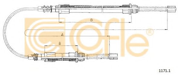COFLE - 1171.1 - Трос ручного гальма з/ч Fiat Ducato 81-94