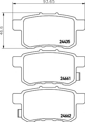 TEXTAR - 2443501 - Гальмівні колодкиі зад. Honda CR-V II, Accord, Civic 08-
