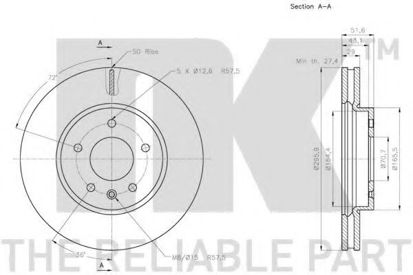 NK - 203666 - Диск гальмівний  пер. .Chevrolet Captiva (296*29) / Opel Antara 06-