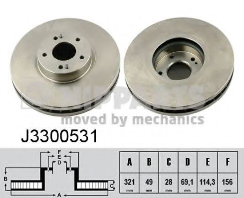 NIPPARTS - J3300531 - Диск гальмівний передній  Hyundai Santa Fe II  06-