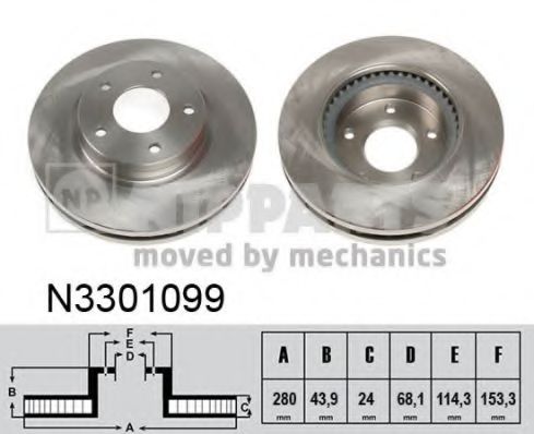 NIPPARTS - N3301099 - Гальмівні диски Nissan Juke 10-