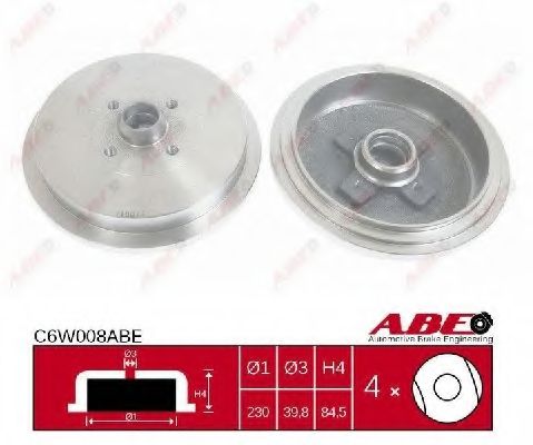 ABE - C6W008ABE - Гальмівний барабан VW Passat 88-95
