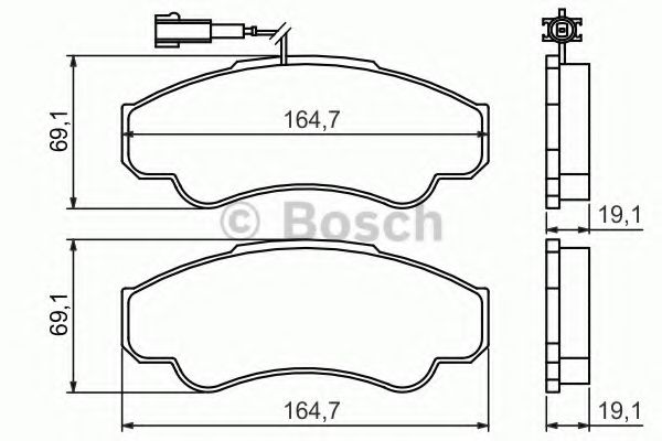 BOSCH - 0 986 424 769 - Гальмівні колодки дискові перед. Fiat Ducato, Citroen Jumper 02-