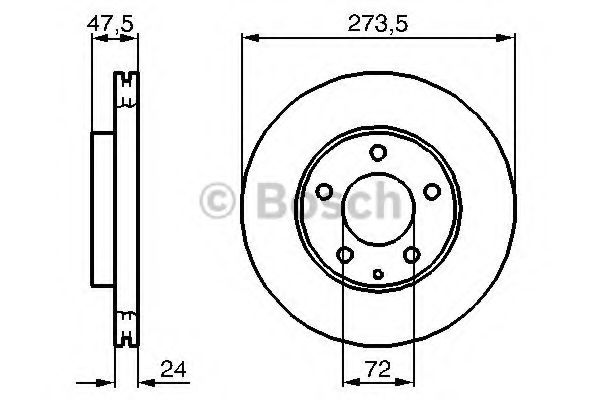 BOSCH - 0 986 479 034 - Диск гальмівний передный Mazda 6