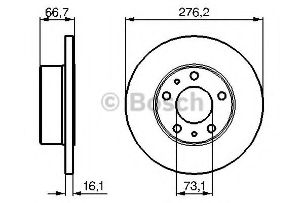 BOSCH - 0 986 479 163 - диск гальмiвний заднiй