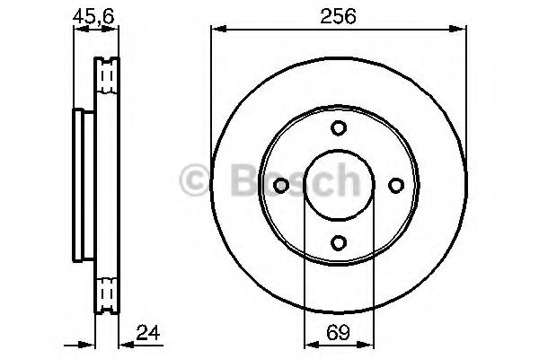 BOSCH - 0 986 479 187 - Диск гальмівний перед. Mitsubishi Colt 1.1 12V 1.3I 1.5 16V 04-