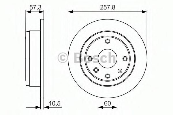 BOSCH - 0 986 479 985 - Диск гальм. зад. Chevrolet Lacetti 1,4 16V 05- Nubira kombi