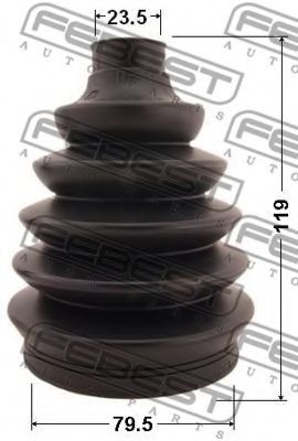 FEBEST - 0217P-P12 - Пильовик ШРКШ зовн. 24x80x120 Chevrolett Lacetti, Nubira; 1.8; 01.05-;