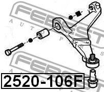 FEBEST - 2520-106F - ОПОРА ШАРОВАЯ ПЕРЕДНЕГО НИЖНЕГО РЫЧАГА PEUGEOT 106 1996-2003