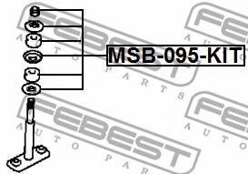 FEBEST - MSB-095-KIT - Рем/к-кт тяги стабілізатора Mitsubishi Pajero Sport I 2.5D/3.0 11.98-