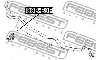 FEBEST - SSB-B9F - (Ø 23.5mm) Втулка стабілізатора перед. Subaru Tribeca 3.0 01.08-
