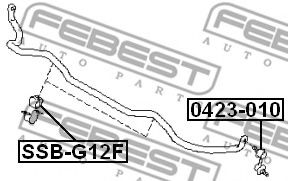 FEBEST - SSB-G12F - Ø 16mm Втулка стабілізатора пер. Subaru Legacy 2.0 05-