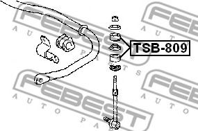 FEBEST - TSB-809 - Втулка в тягу стабілізатора зад. Toyota Land Cruiser 4.7I 32V,4.2TDI 24V 98.01-/Lexus LX470 4.7I 32V 98.01-