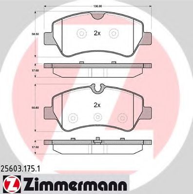 Гальмівнi колодки дискові зад. Ford Tranzit  2.2D 04.12-