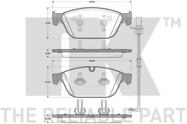 NK - 2247104 - К-кт перед. гальм. колодок Audi A8, Q5 2.0-6.3 11.09-