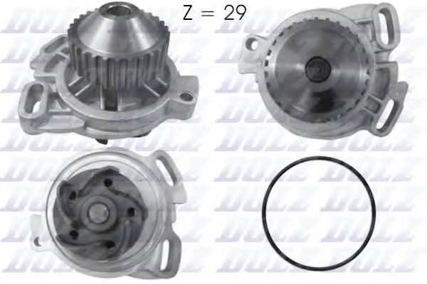 DOLZ - A158 - Водяна помпа VW Crafter 2,5TDI 06-13 Audi 80,90 2.0-2.3 88-91