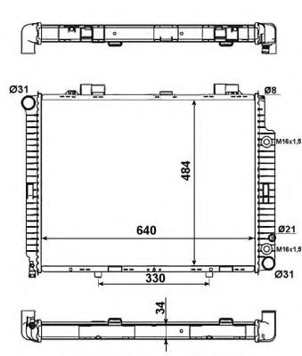 NRF - 58100 - Радiатор охолодження MB210 E 200D/220D/250-320 95-03