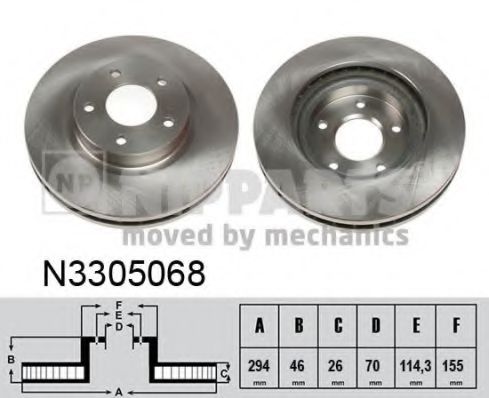 Гальмівний диск перед. Jeep Compass, Patriot 07-13 ; Dodge Avenger 08-13, Caliber 07-12 , Chrysler Sebring 07-10  ; Mitsubishi Outlander 07-12 , Lancer GT, GTS 08-13