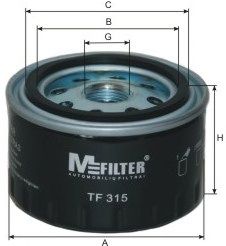 MFILTER - TF 315 - Фильтр масляный DACIA, RENAULT (пр-во M-Filter)