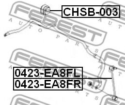 FEBEST - CHSB-003 - Ø 21mm Втулка стабілізатора перед. Chevrolet Lacetti 1.4/1.6/1.8 03.05-