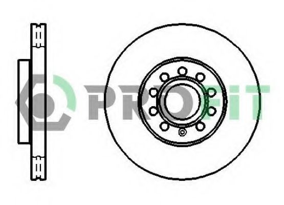 PROFIT - 5010-1218 - Гальмівний диск перед. 288X25 Audi A3 1.6-3.2 V6 quattro 05.03-