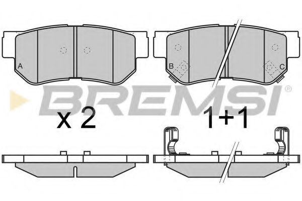 BREMSI - BP2966 - Тормозные колодки зад. Hyundai Getz/Santa FE/Tucson 01- (mando)