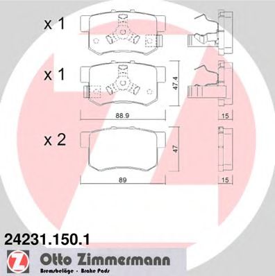 ZIMMERMANN - 24231.150.1 - Колодки гальмівні дискові