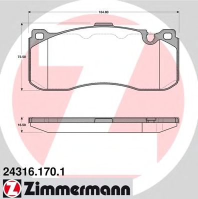 ZIMMERMANN - 24316.170.1 - Гальмiвнi колодки дисковi