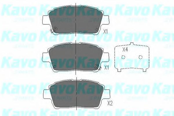 KAVO PARTS - KBP-9009 - Гальмівні колодкі дискові перед. Toyota Corolla 1.4 02-07/Yaris 1.3 99-