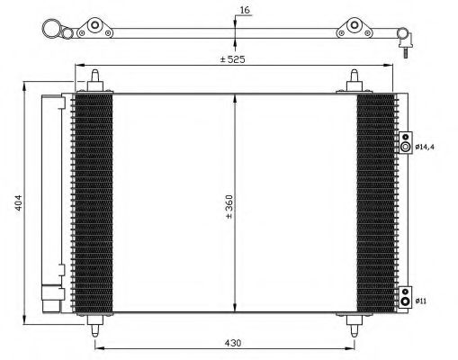 Радіатор кондиціонера Citroen Berlingo 1.6 HDI 08-